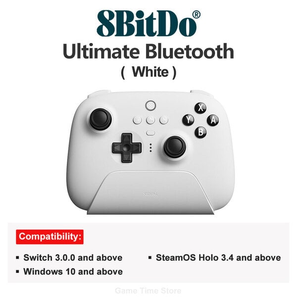 8BitDo - Ultimate Wireless Bluetooth Controller Gamepad lataustelakalla Nintendo Switchille, PC, Windows 10, 11, Steam Deck