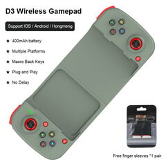 Langaton D3 Bluetooth-yhteensopiva venyvä peliohjain matkapuhelimiin Android IOS PC Gamepad Joystick Game Control hinta ja tiedot | Ohjain- ja laajennuskortit | hobbyhall.fi