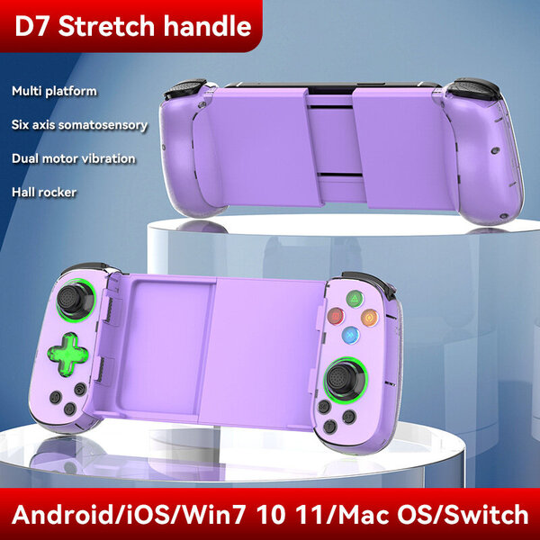 D8 USB Teleskooppinen langaton peliohjain Peliohjain Kahva sisäänvedettävä Joystick Android IOS PS3 PS4 Switch PC Matkapuhelimelle