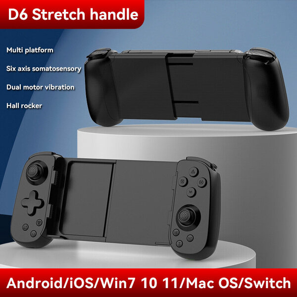 D8 USB Teleskooppinen langaton peliohjain Peliohjain Kahva sisäänvedettävä Joystick Android IOS PS3 PS4 Switch PC Matkapuhelimelle