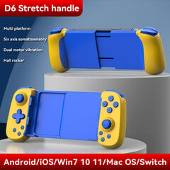 D8/D7/D3 teleskooppinen peliohjain, jossa on Turbo/6-akselinen Gyro/Vibration Gamepad Bluetooth-yhteensopiva Android PS3 PS4 Switch PC:lle hinta ja tiedot | Ohjain- ja laajennuskortit | hobbyhall.fi