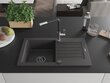 Granitiitti keittiöallas Mexen Pablo hanalla ja vesilukolla, Black granite/Black/Chrome hinta ja tiedot | Keittiöaltaat | hobbyhall.fi