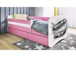 Lastensänky patjalla ja laatikolla Kocot Kids BabyDreams Pink sports car, vaaleanpunainen/valkoinen hinta ja tiedot | Lastensängyt | hobbyhall.fi