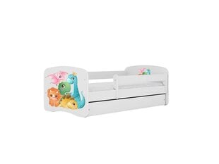 Lastensänky patjalla Kocot Kids BabyDreams White tiny dinos, valkoinen hinta ja tiedot | Lastensängyt | hobbyhall.fi