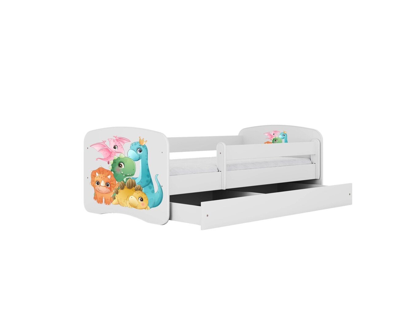 Lastensänky patjalla Kocot Kids BabyDreams White tiny dinos, valkoinen hinta ja tiedot | Lastensängyt | hobbyhall.fi