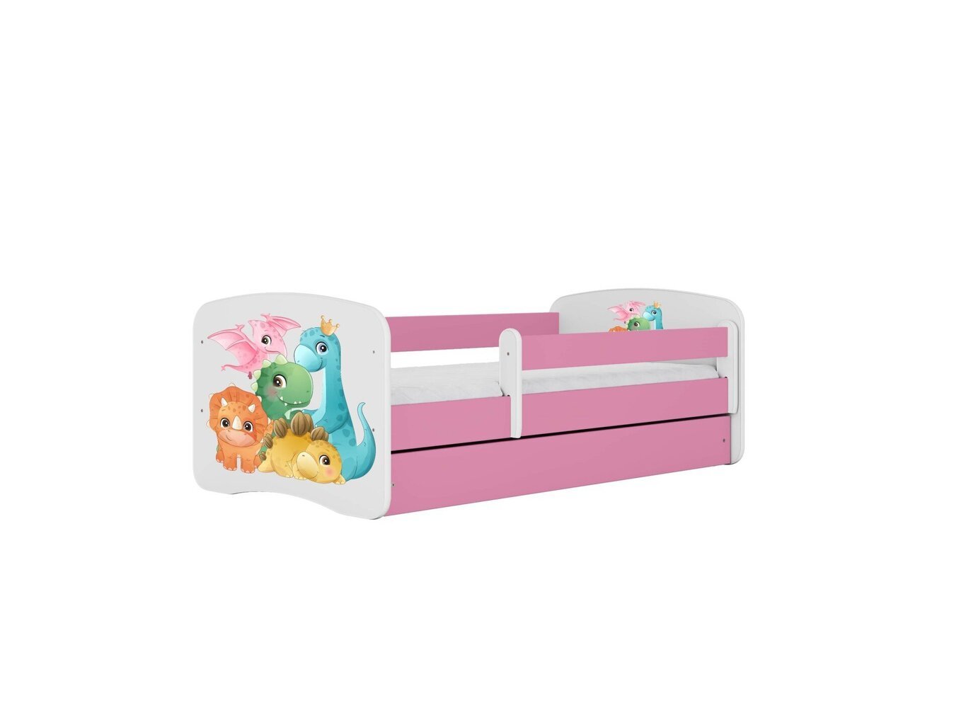 Lastensänky patjalla Kocot Kids BabyDreams Pink tiny dinos, vaaleanpunainen/valkoinen hinta ja tiedot | Lastensängyt | hobbyhall.fi