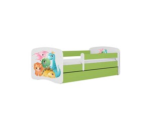 Lastensänky patjalla ja laatikolla Kocot Kids BabyDreams Green tiny dinos, vihreä/valkoinen hinta ja tiedot | Lastensängyt | hobbyhall.fi