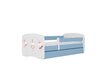 Lastensänky patjalla Kocot Kids BabyDreams Blue bunnies with butterflies, sininen hinta ja tiedot | Lastensängyt | hobbyhall.fi