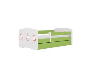 Lastensänky ilman patjaa, laatikolla Kocot Kids BabyDreams Green bunnies with butterflies, vihreä hinta ja tiedot | Lastensängyt | hobbyhall.fi