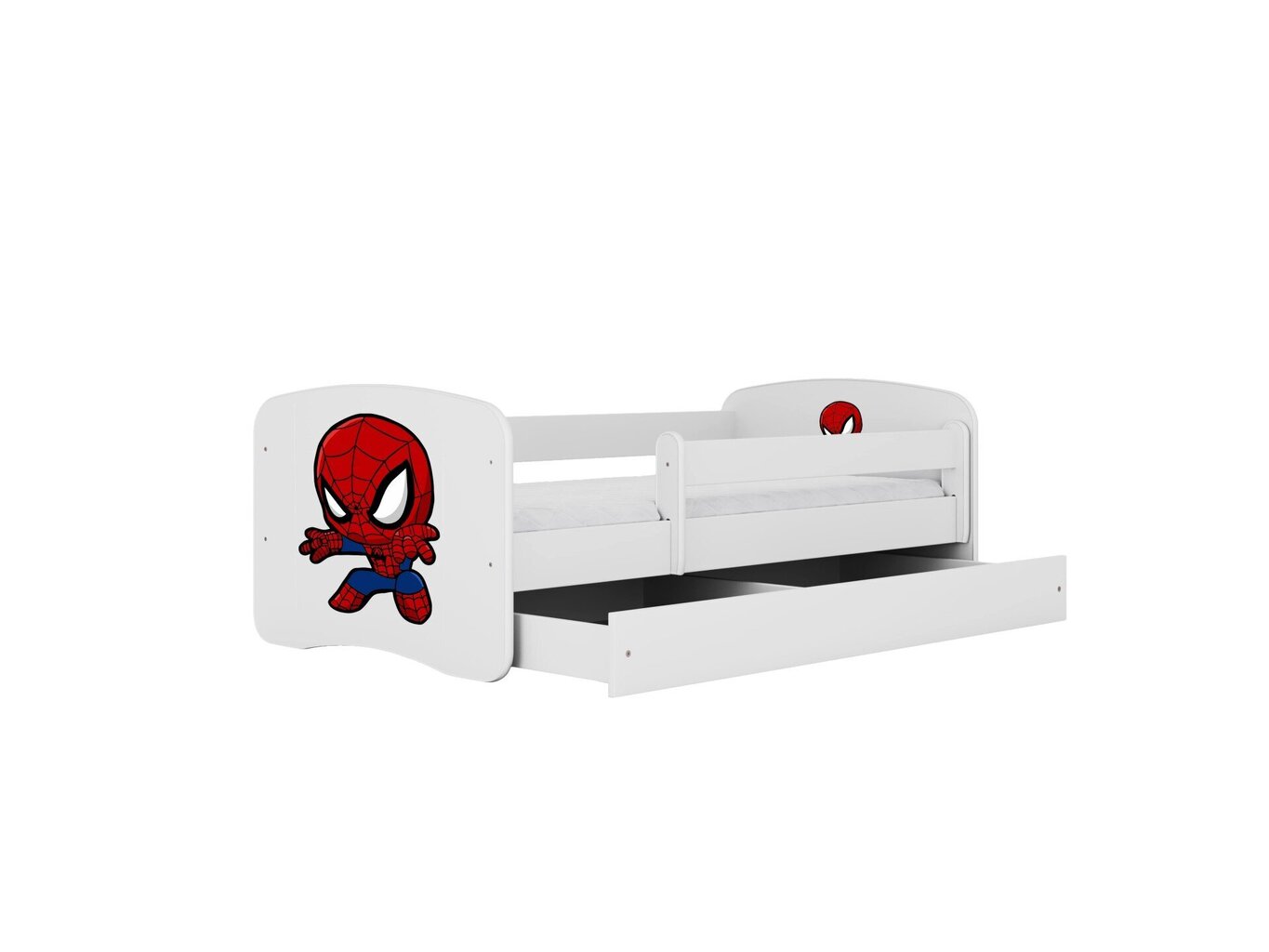 Lastensänky patjalla Kocot Kids BabyDreams White spiderman, valkoinen/punainen hinta ja tiedot | Lastensängyt | hobbyhall.fi