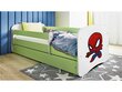 Lastensänky ilman patjaa, laatikolla Kocot Kids BabyDreams Green Spiderman, vihreä hinta ja tiedot | Lastensängyt | hobbyhall.fi