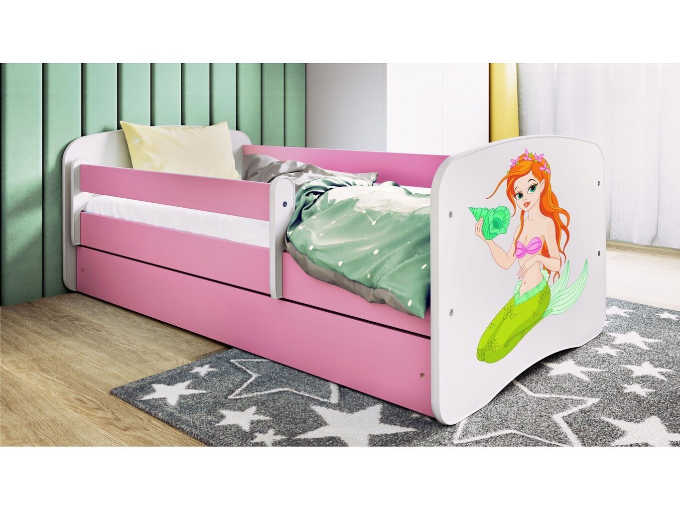 Lastensänky patjalla Kocot Kids BabyDreams Pink mermaid, vaaleanpunainen/valkoinen hinta ja tiedot | Lastensängyt | hobbyhall.fi