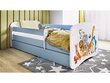 Lastensänky patjalla Kocot Kids BabyDreams Blue animals, sininen hinta ja tiedot | Lastensängyt | hobbyhall.fi