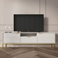 TV-taso Austin, 175x33x56,4 cm, valkoinen/kultainen hinta ja tiedot | TV-tasot | hobbyhall.fi