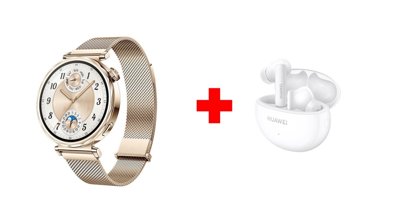 Huawei Watch GT 5 Gold 41mm + Huawei FreeBuds 5i Ceramic White hinta ja tiedot | Älykellot | hobbyhall.fi