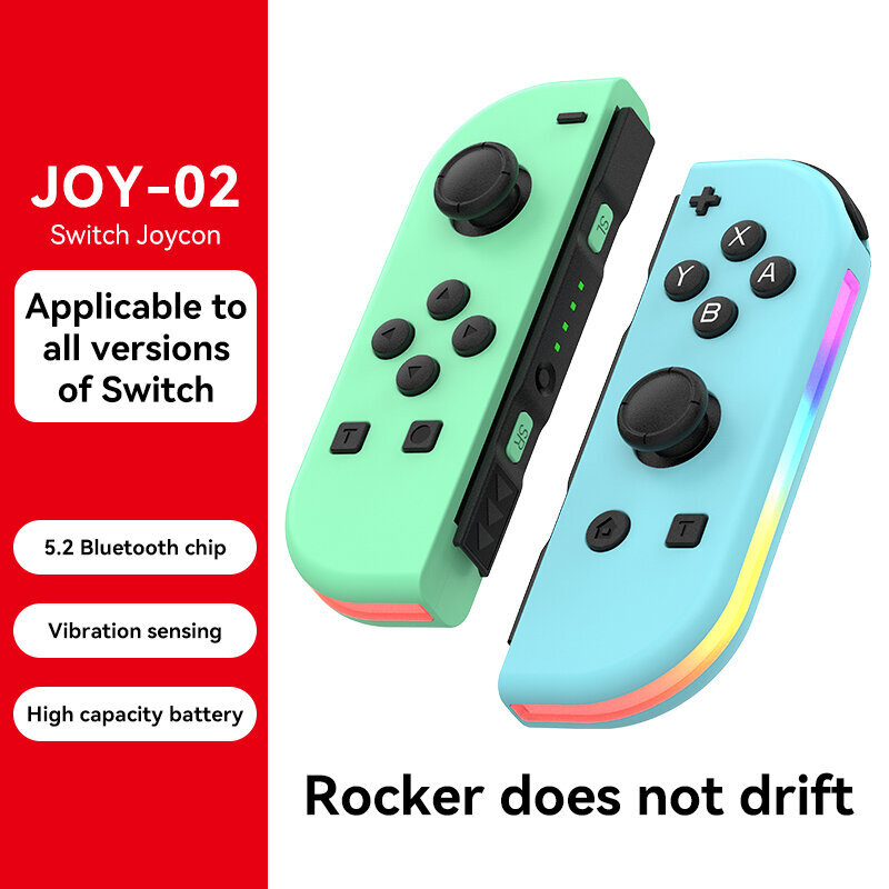 1 pari LED-langaton peliohjain Nintendo Switch -pelikonsoliin 6-akselinen Switch Joy-Con (L/R) Langattomat ohjaimet L&R Sensor Joypad hinta ja tiedot | Ohjain- ja laajennuskortit | hobbyhall.fi