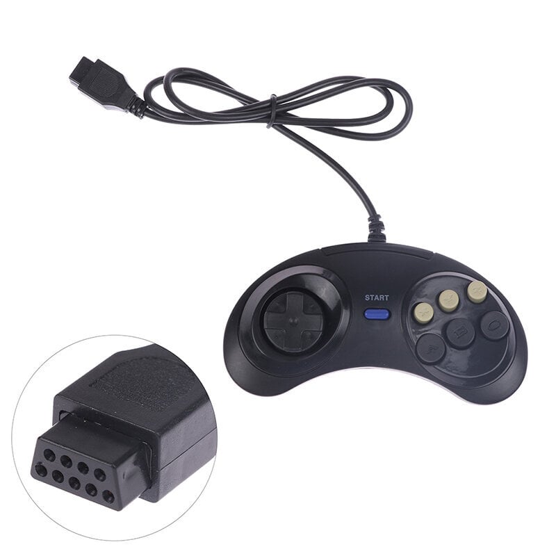 Klassinen langallinen 6 painikkeen ohjauslevyn kahvapeliohjain SEGA MD2 Mega Drive -pelitarvikkeille hinta ja tiedot | Ohjain- ja laajennuskortit | hobbyhall.fi