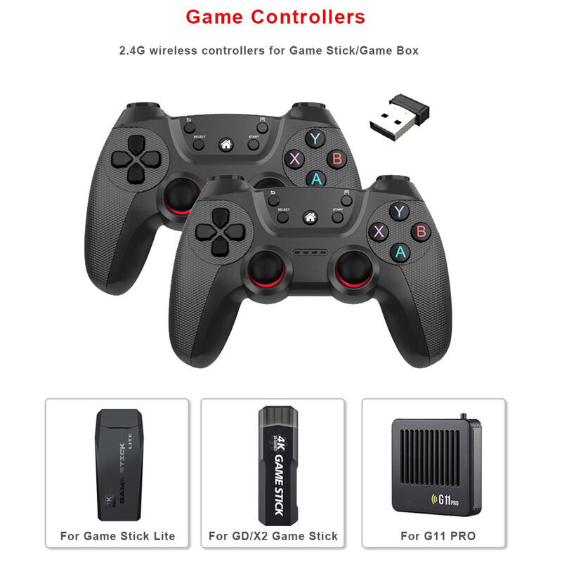 Laadukas 2.4G langaton tuplapeliohjain M8/GD10/G11 Pro/X2 Game Stick Linux/Android-puhelimen peliohjaimelle Joystick hinta ja tiedot | Ohjain- ja laajennuskortit | hobbyhall.fi