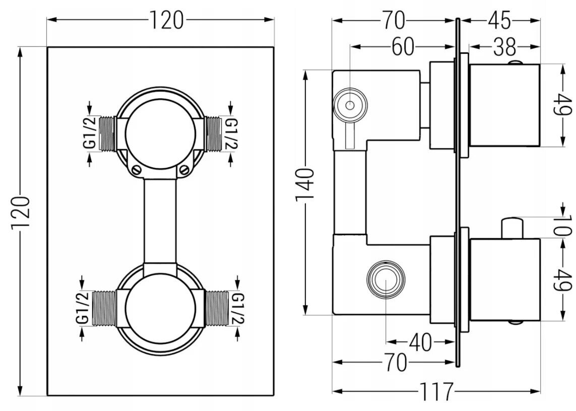 Potinkinis suihkusetti termostaatilla Mexen Cube 6in1, Rose Gold hinta ja tiedot | Suihkusetit | hobbyhall.fi