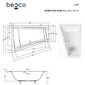 Vonia Besco Intima Duo Slim, 180x125 cm, vasenkätinen hinta ja tiedot | Kylpyammeet | hobbyhall.fi