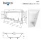 Kylpyamme Besco Intima Duo Slim, 180x125 cm, oikeakätinen hinta ja tiedot | Kylpyammeet | hobbyhall.fi