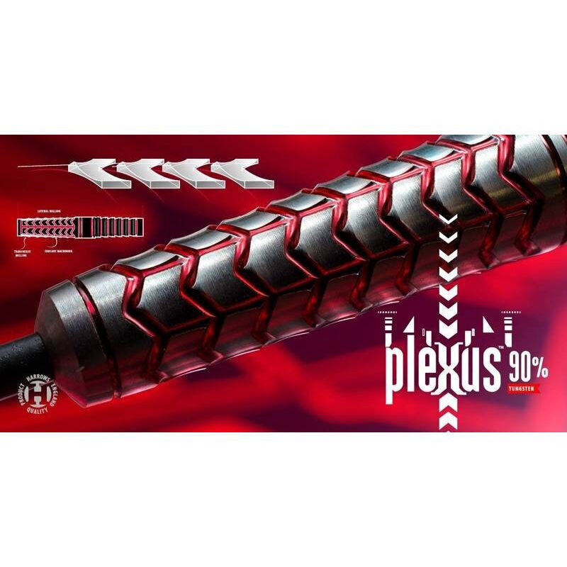 Darts Harrows Plexus Darts 90% Steeltip, 3 kpl, musta, punainen hinta ja tiedot | Darts | hobbyhall.fi