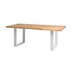 Ruokapöytä FELD180x90 SOLID WOOD, tammi, valkoinen hinta ja tiedot | Ruokapöydät | hobbyhall.fi