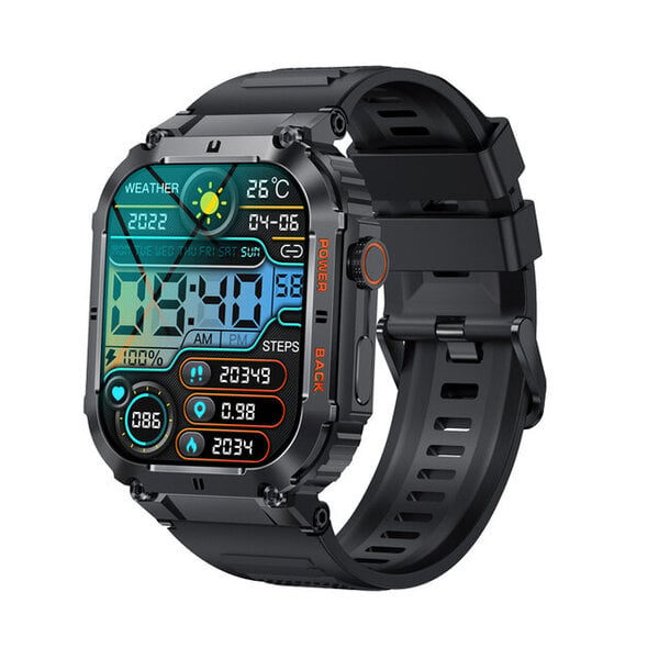 K57 Pro Outdoor Smart Watch 1,96 tuuman näyttö Bluetooth Puhelu Pitkä valmiustila Syke IP68 Vedenpitävä Sport Tracket Älykello aikuisille