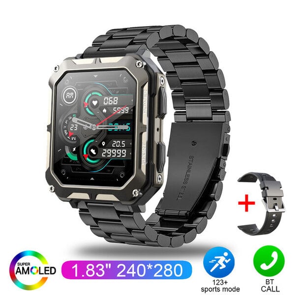 2024 Uusi C20 Pro Smart Watch Voice Assistant BT Wireless Call Business IP68 Outdoor Sport vedenpitävä rannekello Android iOS:lle