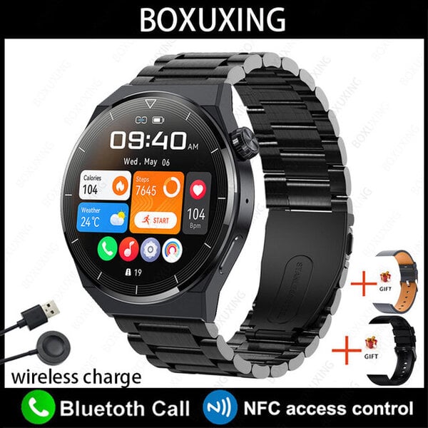 Huawei NFC Smart Watch Adult GT3 Pro 390*390 HD -näytölle Syke Bluetooth Call IP68 Waterproof SmartWatch 2024