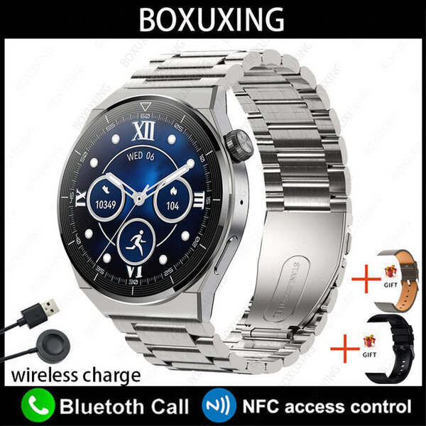 Huawei NFC Smart Watch Adult GT3 Pro 390*390 HD -näytölle Syke Bluetooth Call IP68 Waterproof SmartWatch 2024