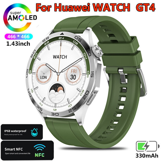 Watch GT4 for Huawei Smart Watch Adult GPS Tracker 1,43 tuuman 466*466 HD-näyttö Näytä aina Bluetooth-puheluälykello Uusi hinta ja tiedot | Kellot | hobbyhall.fi