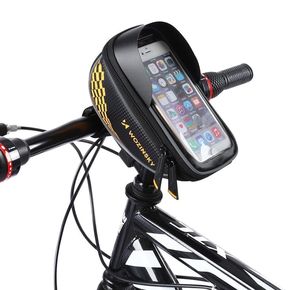 Wozinsky Bicycle Front Frame Handlebar Bag Touch Screen Phone Holder black (WBB18BK) hinta ja tiedot | Puhelimen kuoret ja kotelot | hobbyhall.fi