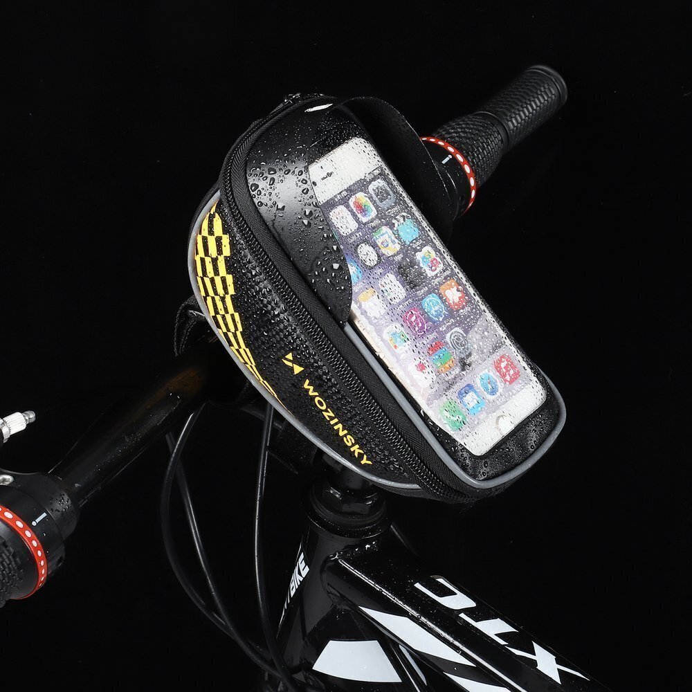 Wozinsky Bicycle Front Frame Handlebar Bag Touch Screen Phone Holder black (WBB18BK) hinta ja tiedot | Puhelimen kuoret ja kotelot | hobbyhall.fi