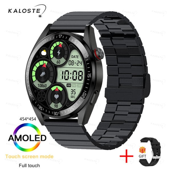 Kellot 8G RAM 454*454 SmartWatch Adult Näyttää aina ajan Bluetooth-puhelu Paikallinen musiikki Älykello Android ios Kello