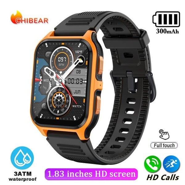 1,9 tuuman ulkokäyttöön sotilaallinen Bluetooth-puhelu Smart Watch Adult Smart Watch Adult Android iOS IP68 Vesitiivis Fitness Watch + BOX