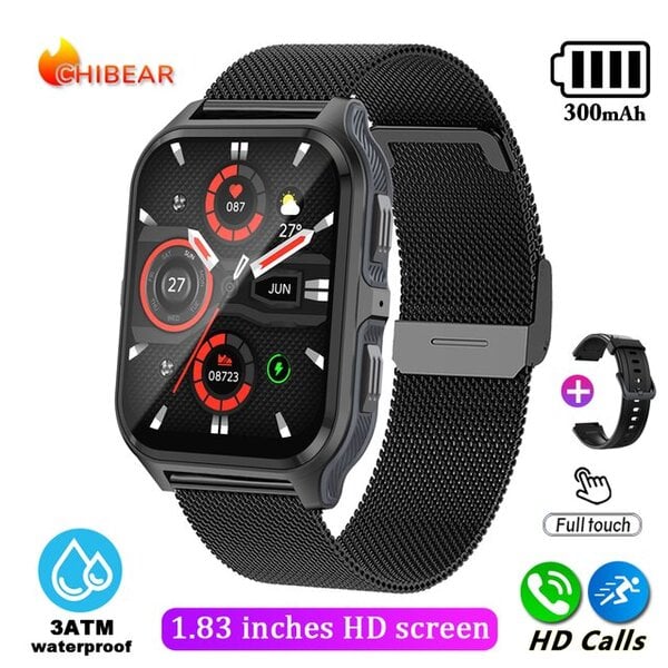 1,9 tuuman ulkokäyttöön sotilaallinen Bluetooth-puhelu Smart Watch Adult Smart Watch Adult Android iOS IP68 Vesitiivis Fitness Watch + BOX