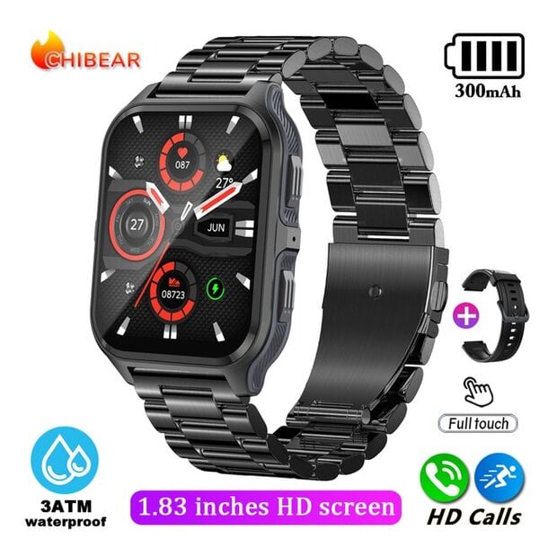 1,9 tuuman ulkokäyttöön sotilaallinen Bluetooth-puhelu Smart Watch Adult Smart Watch Adult Android iOS IP68 Vesitiivis Fitness Watch + BOX