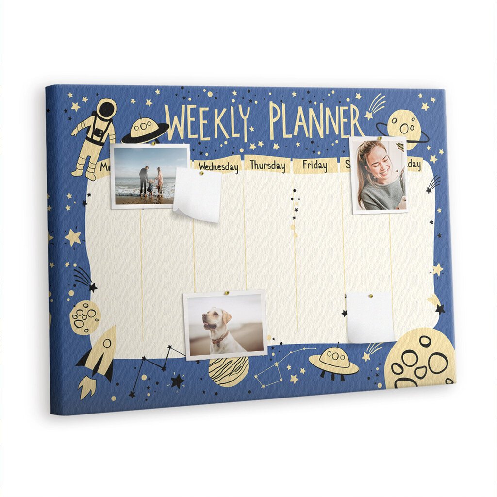 Pin board Space Weekly Planner, 100x70 cm hinta ja tiedot | Toimistotarvikkeet | hobbyhall.fi