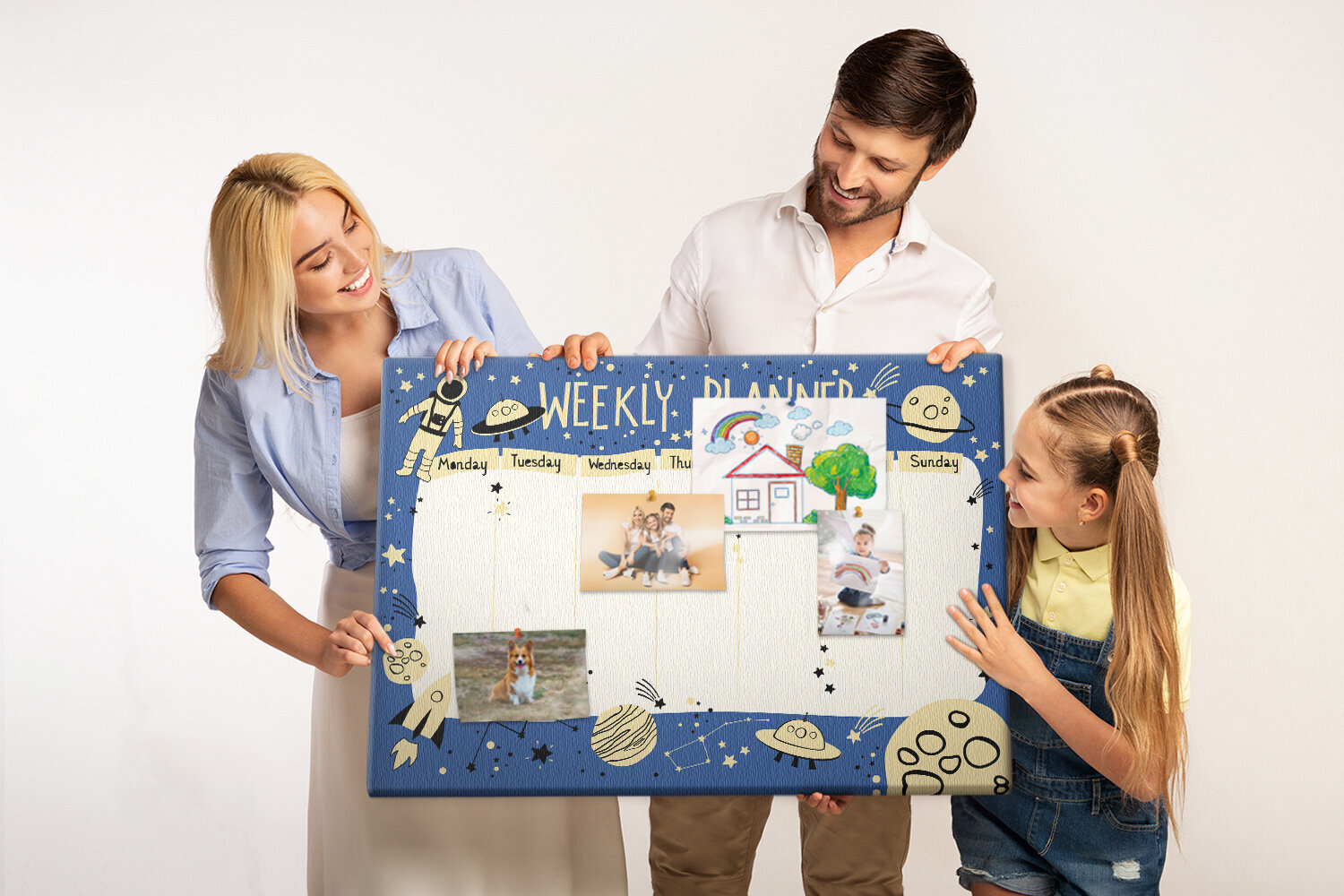 Pin board Space Weekly Planner, 100x70 cm hinta ja tiedot | Toimistotarvikkeet | hobbyhall.fi