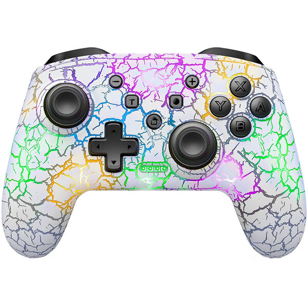 Six Axis Gyroskooppi Dual Vibration Langaton RGB-peliohjain LED-HÄRKYTYMISPROSESSI Nintendo Switch TV Boxille PS3 PC Joystick Controller