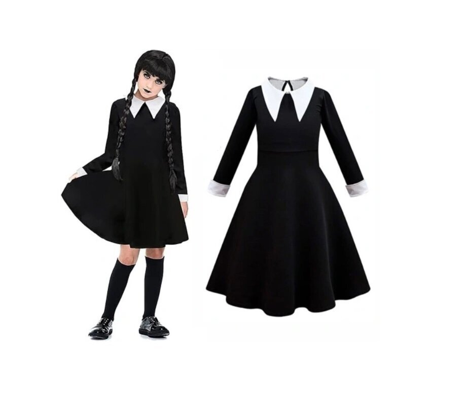 Mekko Wednesday Addams, S hinta ja tiedot | Naamiaisasut | hobbyhall.fi