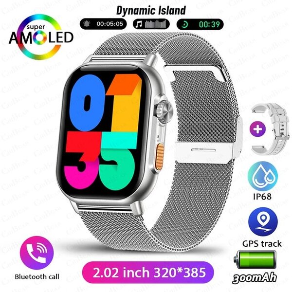 Uusi NFC Bluetooth Call Smart Watch Adult 320*385 HD Screen Fitness Tracker IP68 Vedenpitävä muoti aikuisten älykello Android IOS:lle