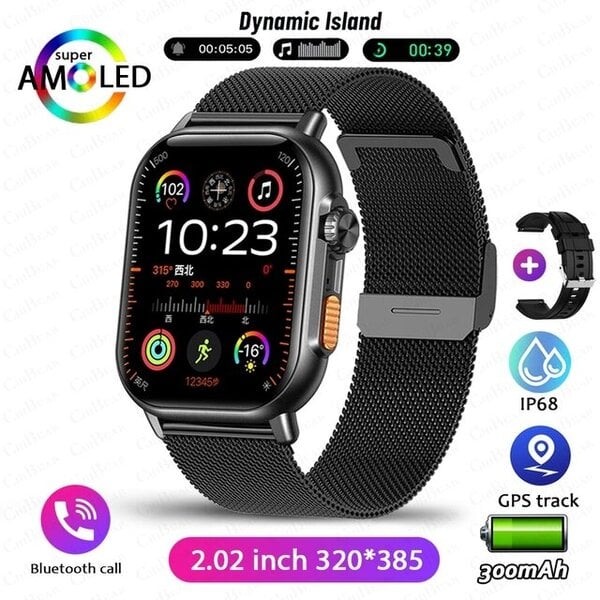 Uusi NFC Bluetooth Call Smart Watch Adult 320*385 HD Screen Fitness Tracker IP68 Vedenpitävä muoti aikuisten älykello Android IOS:lle