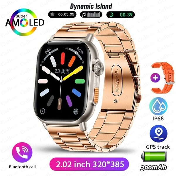 Uusi NFC Bluetooth Call Smart Watch Adult 320*385 HD Screen Fitness Tracker IP68 Vedenpitävä muoti aikuisten älykello Android IOS:lle