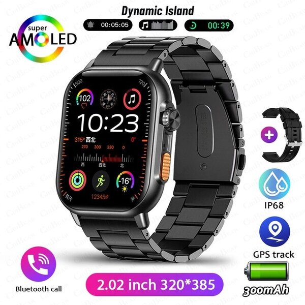 Uusi NFC Bluetooth Call Smart Watch Adult 320*385 HD Screen Fitness Tracker IP68 Vedenpitävä muoti aikuisten älykello Android IOS:lle