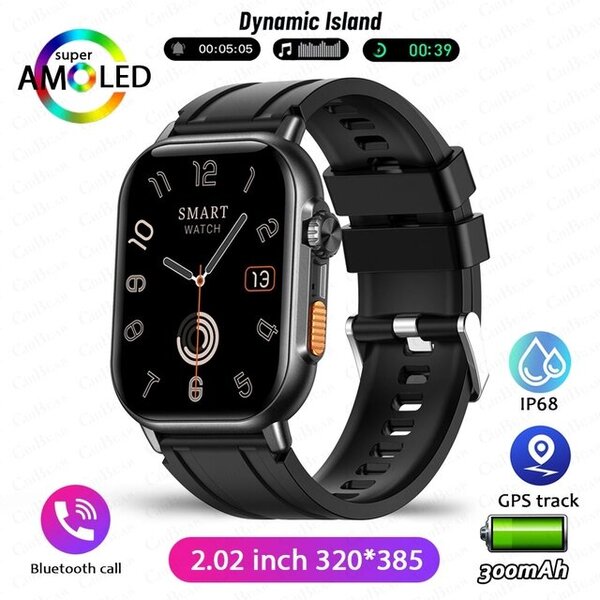 Uusi NFC Bluetooth Call Smart Watch Adult 320*385 HD Screen Fitness Tracker IP68 Vedenpitävä muoti aikuisten älykello Android IOS:lle