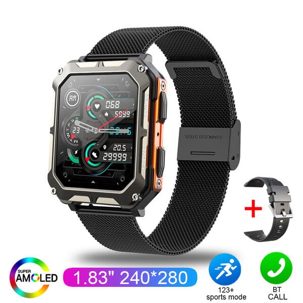 2024 Uusi C20 Pro Smart Watch Voice Assistant BT Wireless Call Business IP68 Outdoor Sport vedenpitävä rannekello Android iOS:lle