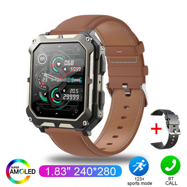 2024 Uusi C20 Pro Smart Watch Voice Assistant BT Wireless Call Business IP68 Outdoor Sport vedenpitävä rannekello Android iOS:lle