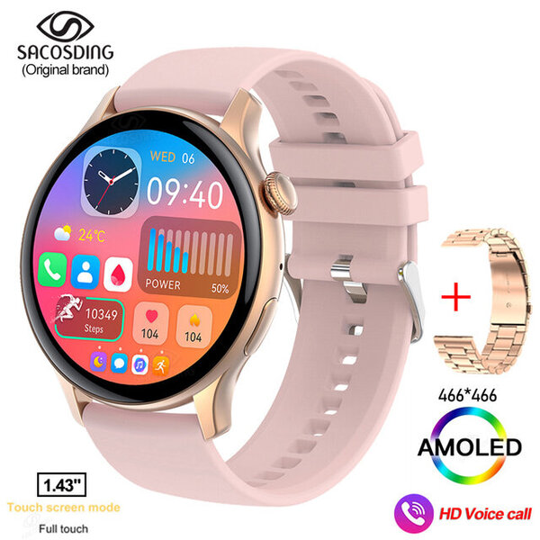 2024 Bluetooth Call Adult Smart Watch Full Touch Fitness IP68 vedenpitävä aikuisten älykello Lady Kello + laatikko Android IOS